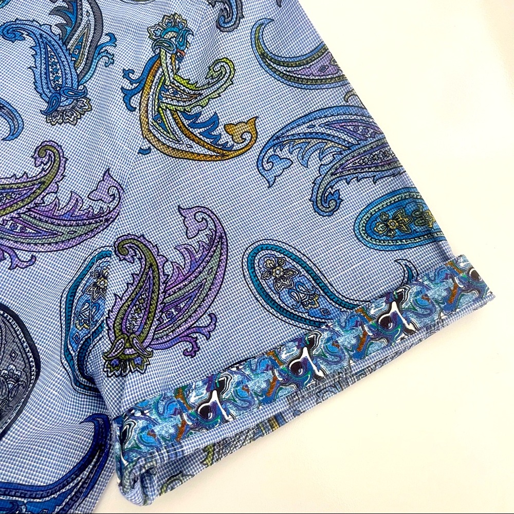 ROBERT GRAHAM ‘NOTRE DAME’ PAISLEY PRINT SHORT-SLEEVE CLASSIC FIT SHIRT - INDIGO - Picture 12 of 15